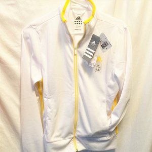 NWT Adidas jacket Women M White Yellow Summer BRIO DISCOUNT SHIPPING!!
